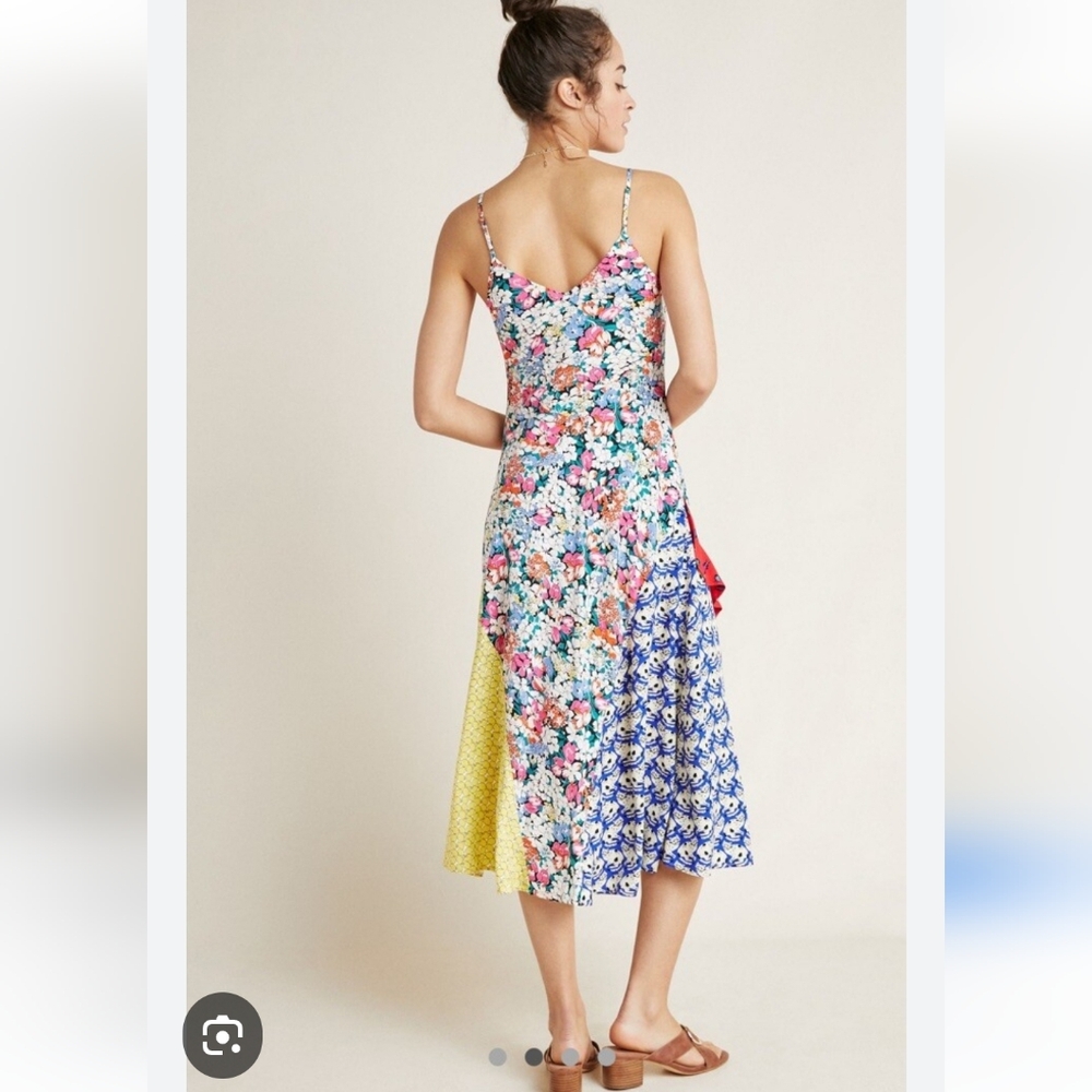 Anthropologie Floral Patchwork Conversion Maxi Dress Small